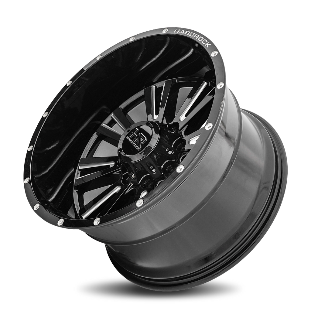 Aluminum Wheels Spine XPosed 22x12 5x127 -44 78.1 Gloss Black Milled Hardrock Offroad