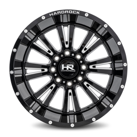 Aluminum Wheels Spine XPosed 22x12 8x165.1 -44 125.2 Gloss Black Milled Hardrock Offroad