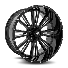 Aluminum Wheels Spine XPosed 24x12 5x150 -44 110.3 Gloss Black Milled Hardrock Offroad