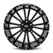 Load image into Gallery viewer, Aluminum Wheels Spine XPosed 24x12 6x139.7 -44 108 Gloss Black Milled Hardrock Offroad