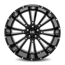 Aluminum Wheels Spine XPosed 24x12 5x139.7 -44 87 Gloss Black Milled Hardrock Offroad