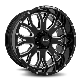 Aluminum Wheels Slammer XPosed 20x10 8x170 -19 125.2 Gloss Black Milled Hardrock Offroad