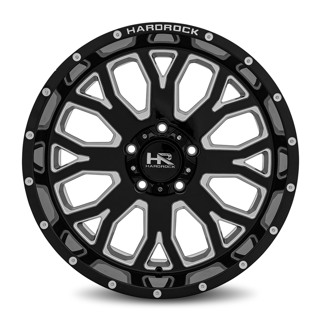 Aluminum Wheels Slammer XPosed 20x10 8x180 -19 124.3 Gloss Black Milled Hardrock Offroad