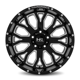 Aluminum Wheels Slammer XPosed 20x10 6x139.7 -19 108 Gloss Black Milled Hardrock Offroad