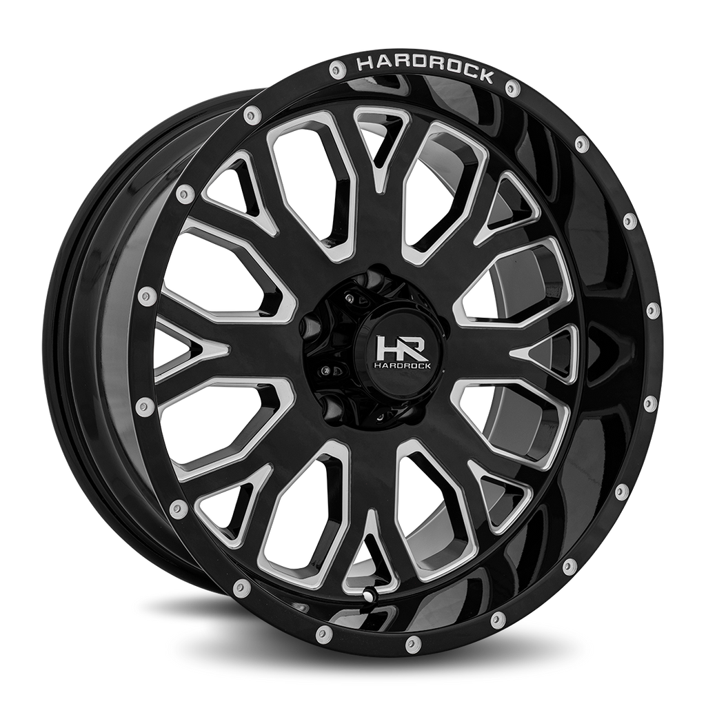 Aluminum Wheels Slammer XPosed 20x10 6x139.7 -19 108 Gloss Black Milled Hardrock Offroad