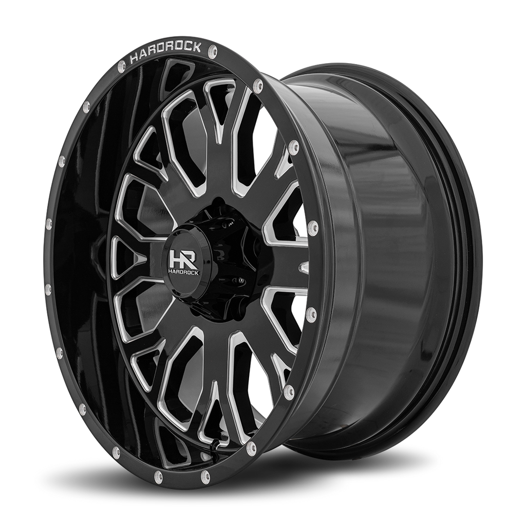 Aluminum Wheels Slammer XPosed 20x10 6x139.7 -19 108 Gloss Black Milled Hardrock Offroad