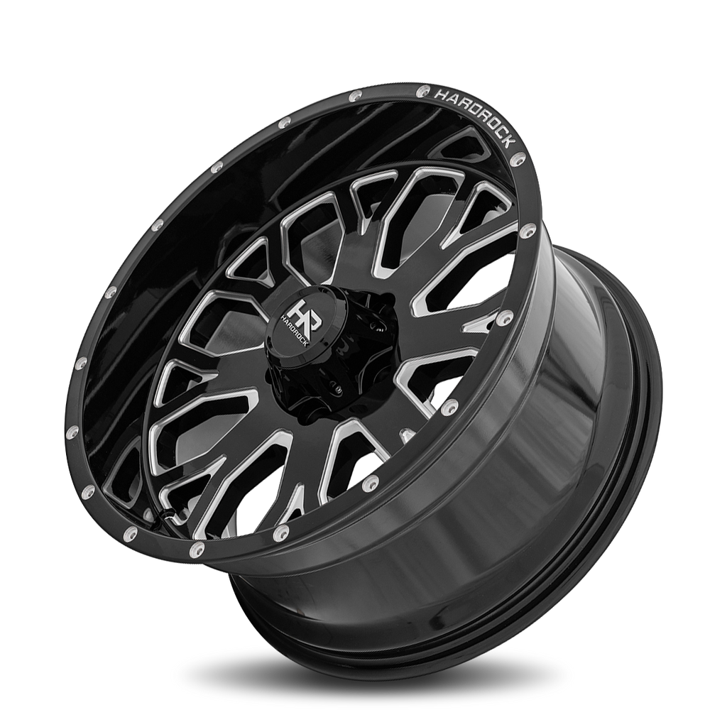 Aluminum Wheels Slammer XPosed 20x10 6x139.7 -19 108 Gloss Black Milled Hardrock Offroad