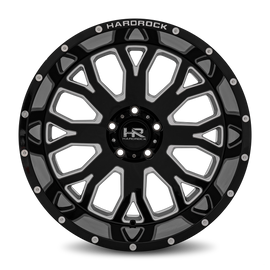 Aluminum Wheels Slammer XPosed 20x12 8x165.1 -44 125.2 Gloss Black Milled Hardrock Offroad