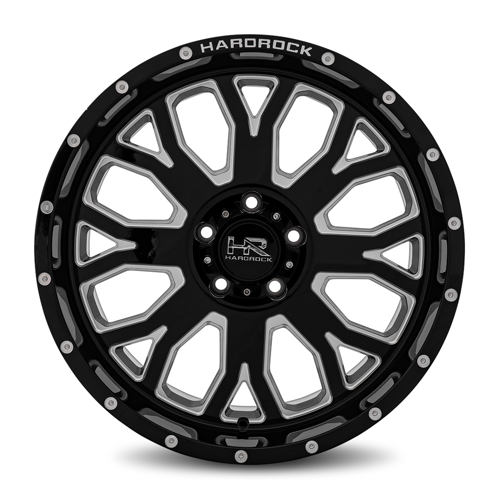 Aluminum Wheels Slammer XPosed 20x9 6x120 0 66.9 Gloss Black Milled Hardrock Offroad