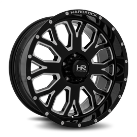 Aluminum Wheels Slammer XPosed 20x9 5x150 0 110.3 Gloss Black Milled Hardrock Offroad