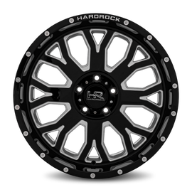 Aluminum Wheels Slammer XPosed 20x9 5x127 0 78.1 Gloss Black Milled Hardrock Offroad