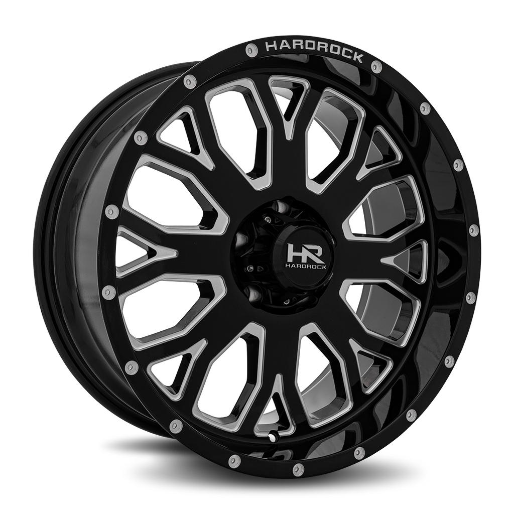 Aluminum Wheels Slammer XPosed 20x9 5x139.7 0 87 Gloss Black Milled Hardrock Offroad