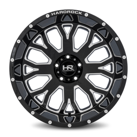 Aluminum Wheels Slammer XPosed 24x12 8x170 -44 125.2 Gloss Black Milled Hardrock Offroad