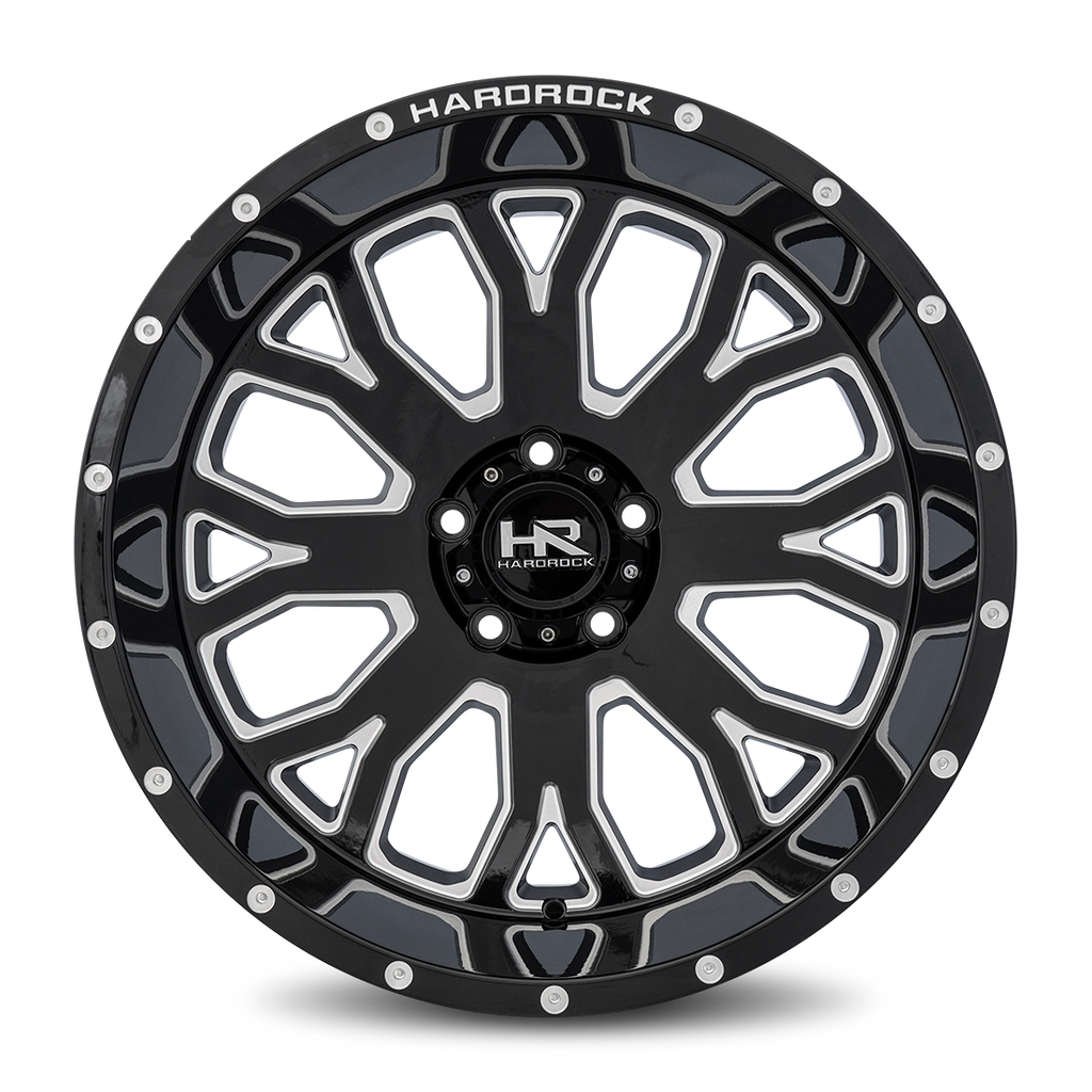 Aluminum Wheels Slammer XPosed 24x14 8x180 -44 125.2 Gloss Black Milled Hardrock Offroad