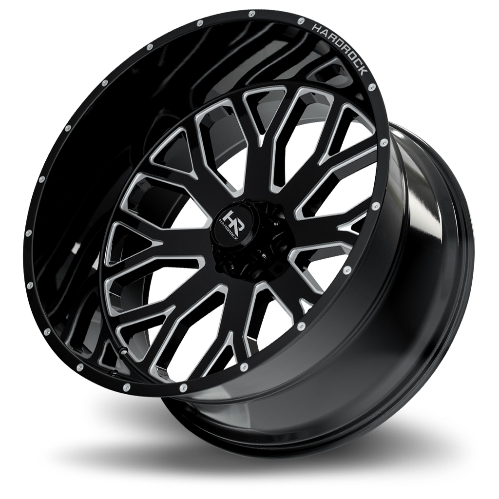 Aluminum Wheels Slammer Xposed 26x14 5x127 -76 78.1 Gloss Black Milled Hardrock Offroad