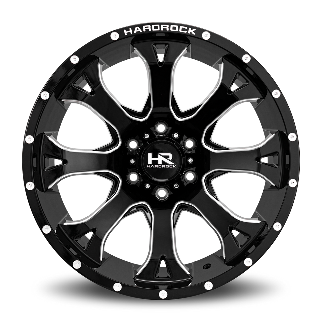 Aluminum Wheels BloodShot Xposed 20x10 5x139.7 -19 87 Gloss Black Milled Hardrock Offroad