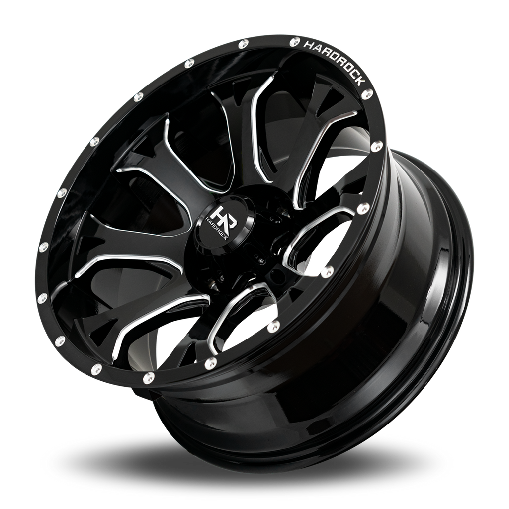 Aluminum Wheels BloodShot Xposed 20x10 5x139.7 -19 87 Gloss Black Milled Hardrock Offroad