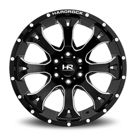 Aluminum Wheels BloodShot Xposed 20x12 6x135 -44 87.1 Gloss Black Milled Hardrock Offroad