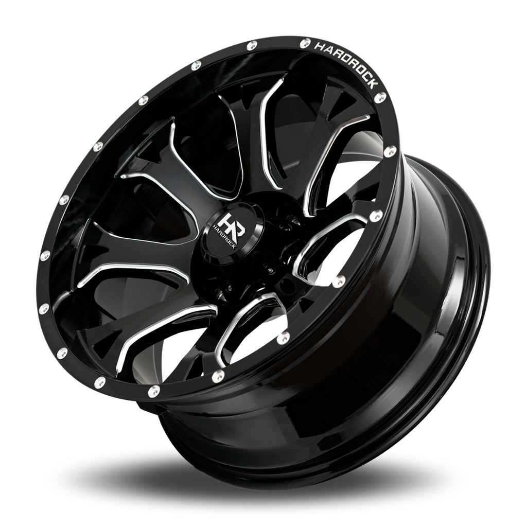 Aluminum Wheels BloodShot Xposed 20x12 6x135 -44 87.1 Gloss Black Milled Hardrock Offroad