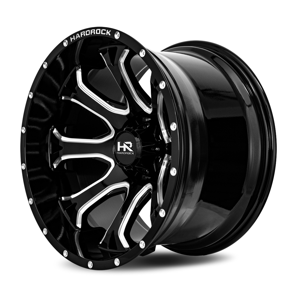 Aluminum Wheels BloodShot Xposed 20x12 5x127 -44 78.1 Gloss Black Milled Hardrock Offroad