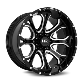 Aluminum Wheels BloodShot Xposed 22x12 5x127 -44 78.1 Gloss Black Milled Hardrock Offroad
