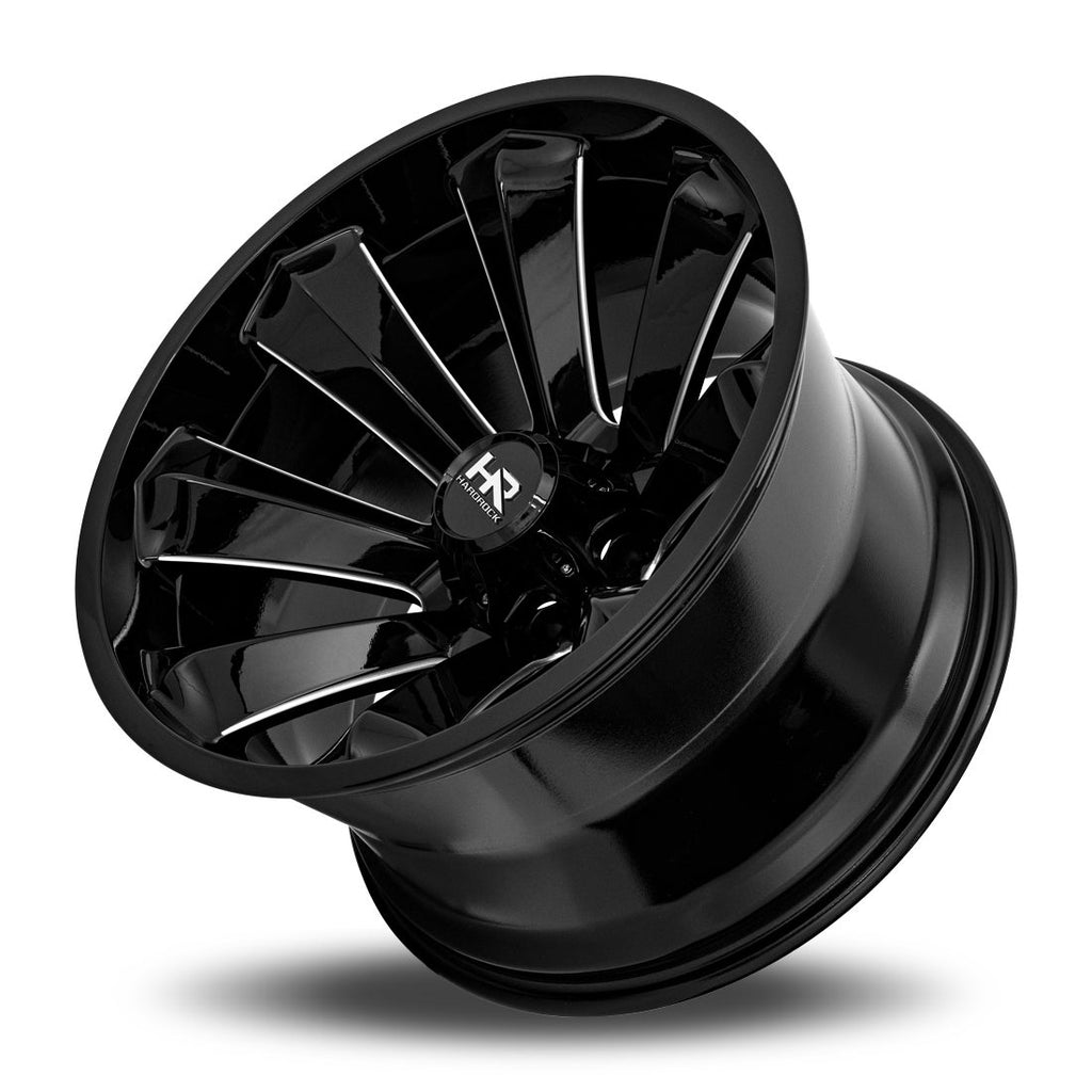 Aluminum Wheels Xplosive Xposed 20x10 5x150 -19 110.3 Gloss Black Milled Hardrock Offroad