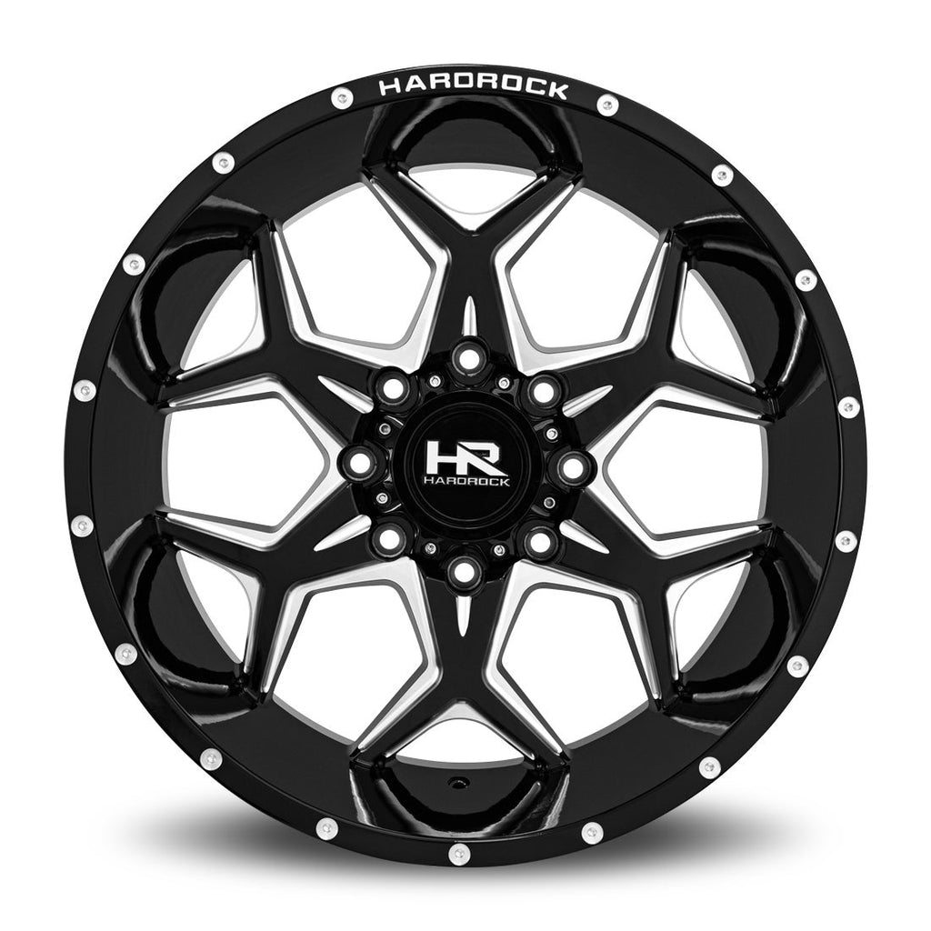Aluminum Wheels Reckless Xposed 20x10 5x127 -19 78.1 Gloss Black Milled Hardrock Offroad