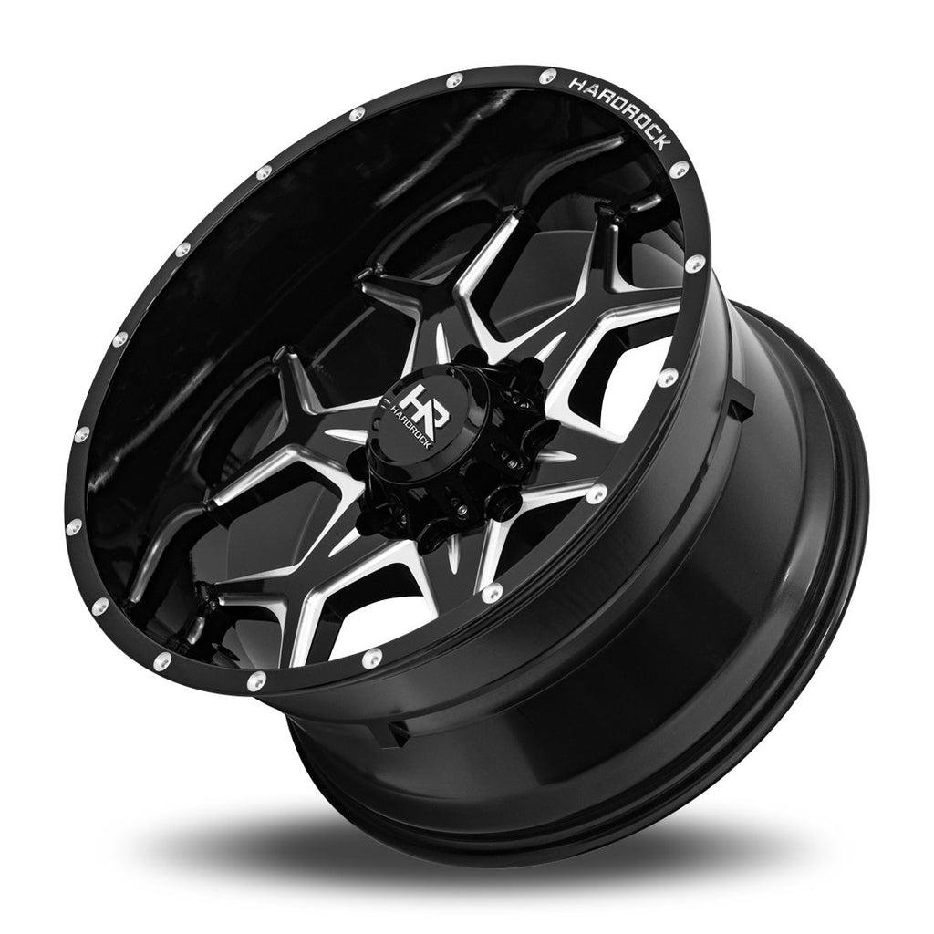 Aluminum Wheels Reckless Xposed 20x10 6x139.7 -19 108 Gloss Black Milled Hardrock Offroad