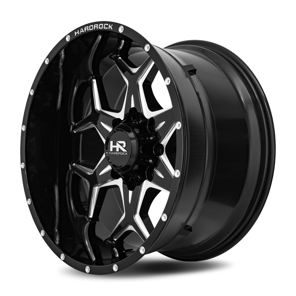 Aluminum Wheels Reckless Xposed 22x12 5x150 -51 110.3 Gloss Black Milled Hardrock Offroad