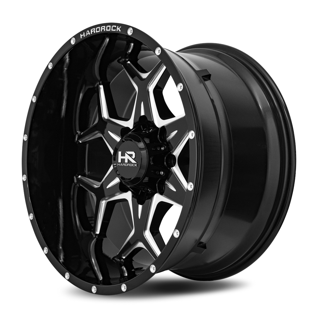 Aluminum Wheels Reckless Xposed 22x12 5x127 -51 78.1 Gloss Black Milled Hardrock Offroad