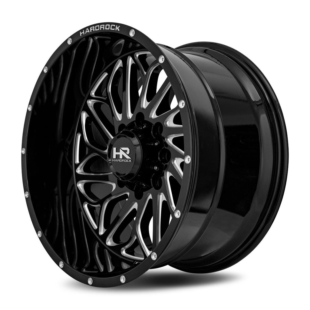 Aluminum Wheels BlackTop Xposed 20x10 6x135 -19 87.1 Gloss Black Milled Hardrock Offroad