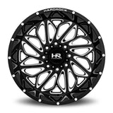 Aluminum Wheels BlackTop Xposed 20x10 5x150 -19 110.3 Gloss Black Milled Hardrock Offroad