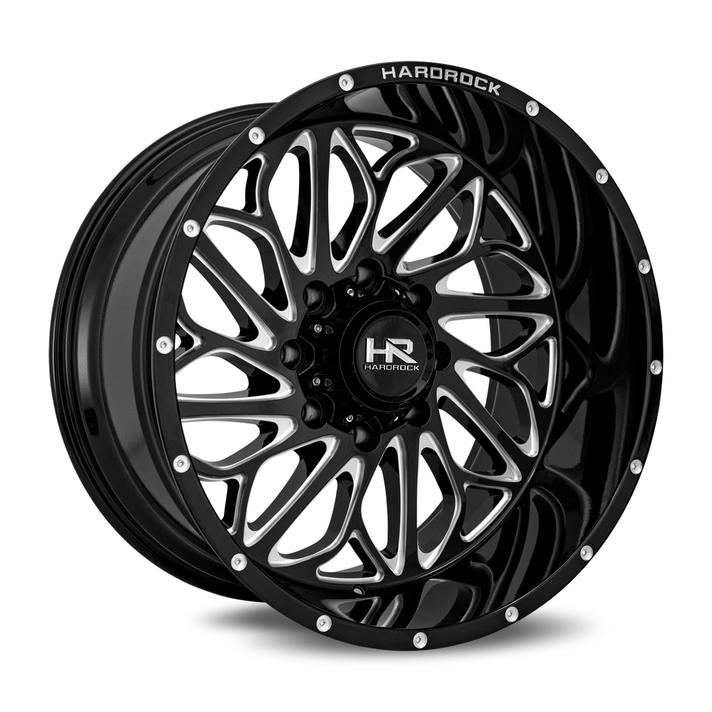 Aluminum Wheels BlackTop Xposed 22x12 6x135 -51 87.1 Gloss Black Milled Hardrock Offroad