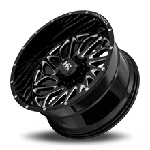 Load image into Gallery viewer, Aluminum Wheels BlackTop Xposed 22x12 5x127 -51 78.1 Gloss Black Milled Hardrock Offroad