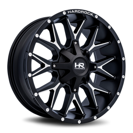 Aluminum Wheels Affliction 20x9 8x180 0 124.3 Satin Black Milled Hardrock Offroad