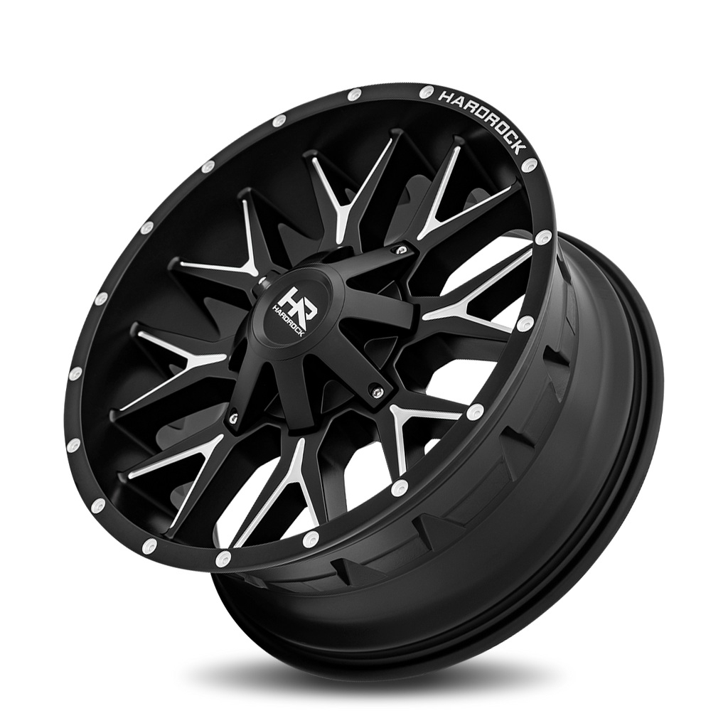 Aluminum Wheels Affliction 20x9 8x180 0 124.3 Satin Black Milled Hardrock Offroad
