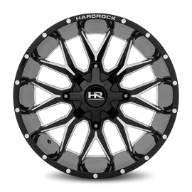 Aluminum Wheels Affliction 22x10 6x135/139.7 -19 108 Gloss Black Milled Hardrock Offroad