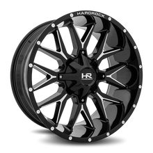 Load image into Gallery viewer, Aluminum Wheels Affliction 22x10 5x139.7/150 -19 110.3 Gloss Black Milled Hardrock Offroad