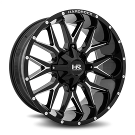 Aluminum Wheels Affliction 22x10 5x139.7/150 -19 110.3 Gloss Black Milled Hardrock Offroad