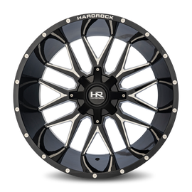 Aluminum Wheels Affliction 24x14 8x180 -76 124.3 Gloss Black Milled Hardrock Offroad