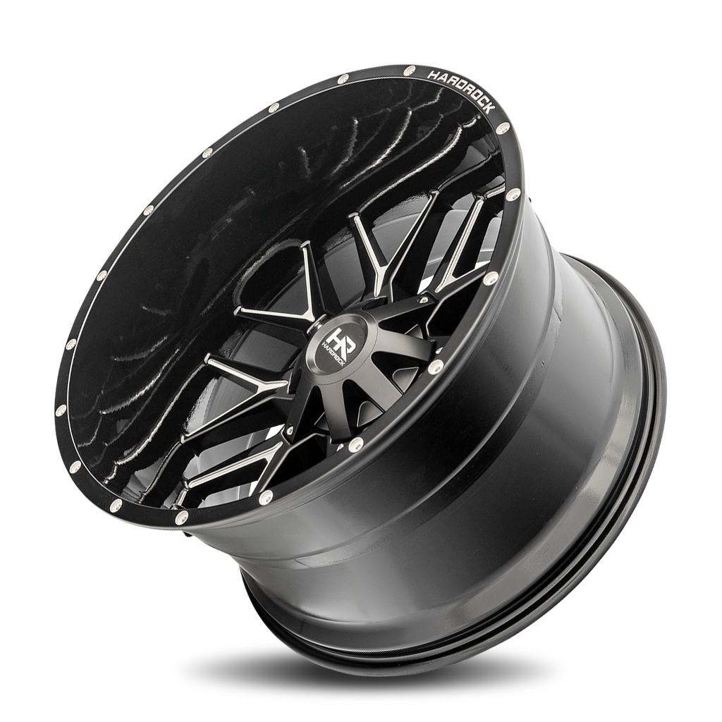 Aluminum Wheels Affliction 24x14 5x150/139.7 -76 110.3 Gloss Black Milled Hardrock Offroad