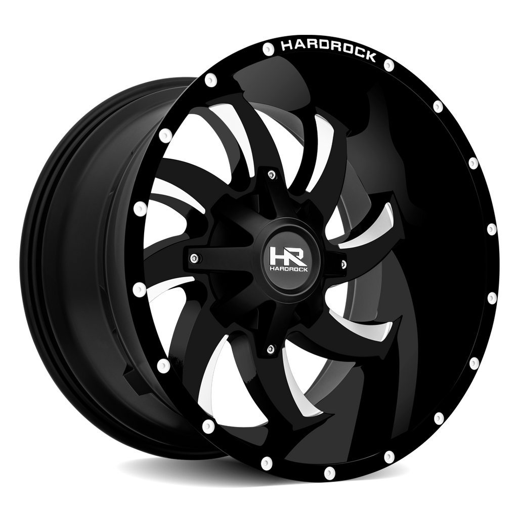 Aluminum Wheels Devious 20x12 6x135/139.7 -44 108 Gloss Black Milled Hardrock Offroad