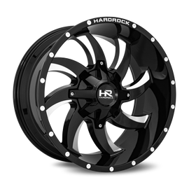 Aluminum Wheels Devious 22x10 6x135/139.7 -19 108 Gloss Black Milled Hardrock Offroad