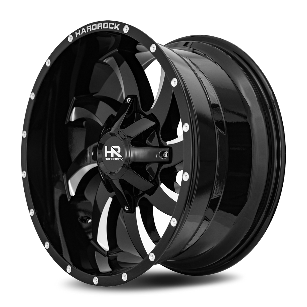 Aluminum Wheels Devious 22x10 6x135/139.7 -19 108 Gloss Black Milled Hardrock Offroad