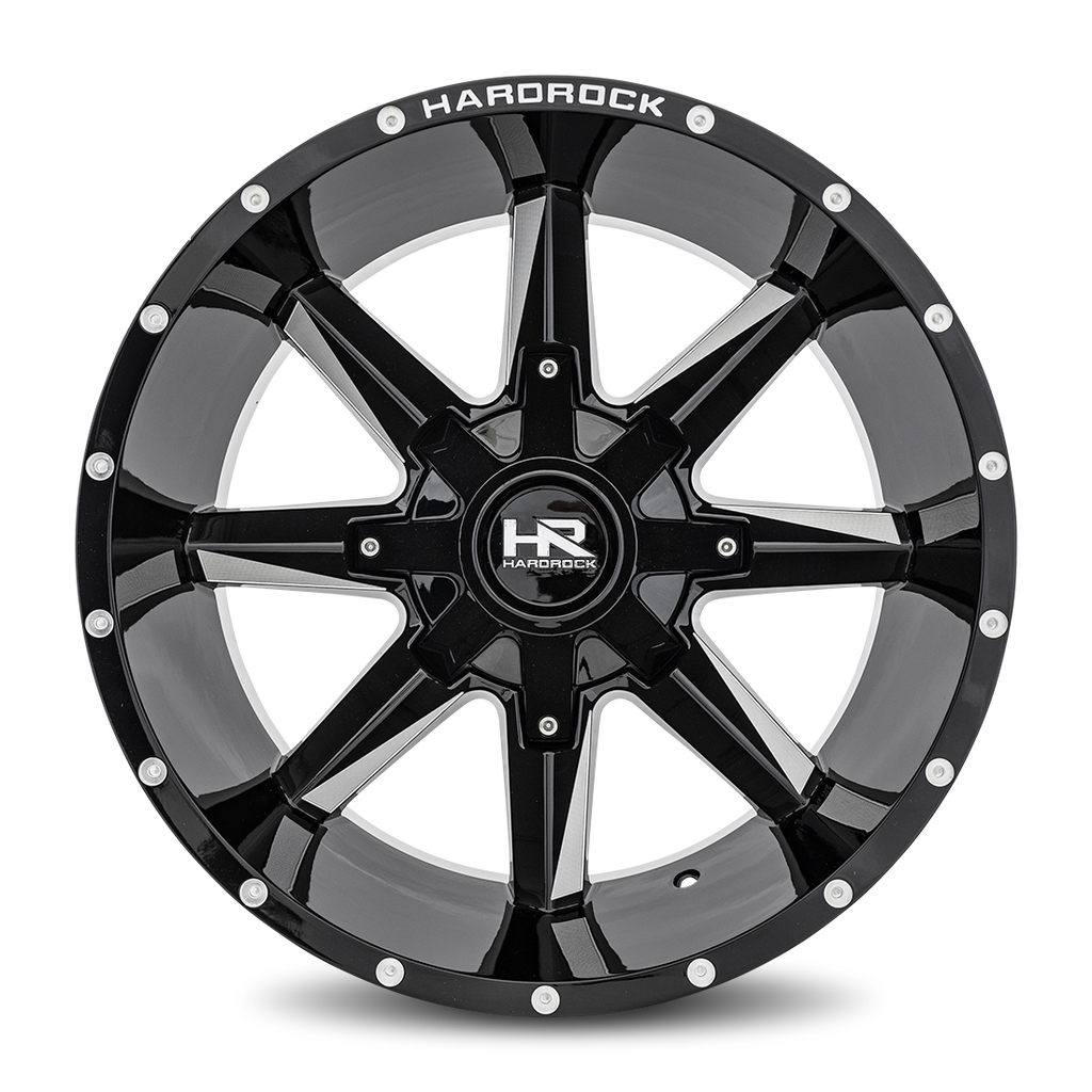 Aluminum Wheels Hardcore 20x12 5x127/139.7 -44 87 Gloss Black Milled Hardrock Offroad