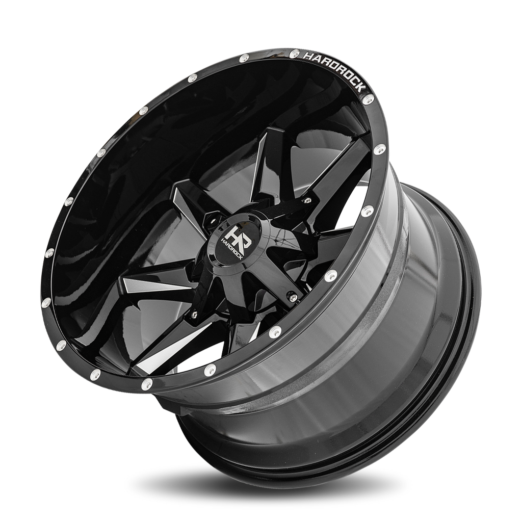 Aluminum Wheels Hardcore 20x12 5x127/139.7 -44 87 Gloss Black Milled Hardrock Offroad