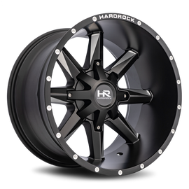 Aluminum Wheels Hardcore 20x12 8x165.1 -44 125.2 Satin Black Milled Hardrock Offroad