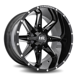 Aluminum Wheels Hardcore 20x12 8x165.1 -44 125.2 Gloss Black Milled Hardrock Offroad