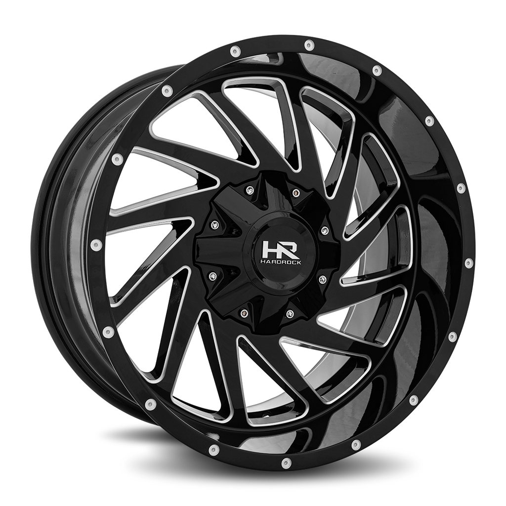 Aluminum Wheels Crusher 20x10 6x135/139.7 -19 108 Gloss Black Milled Hardrock Offroad