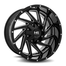 Aluminum Wheels Crusher 20x10 8x170 -19 125.2 Gloss Black Milled Hardrock Offroad